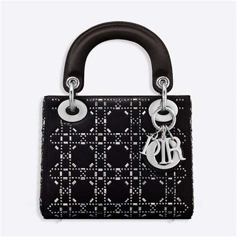 strass mini lady dior|Mini Lady Dior Bag Black Strass Cannage Satin.